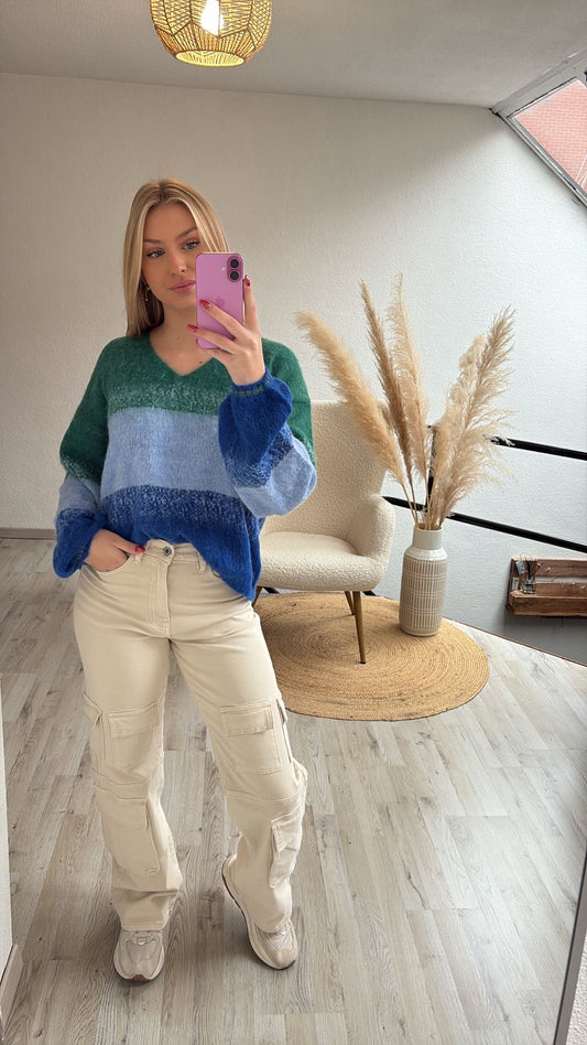 Knit blauw/groen