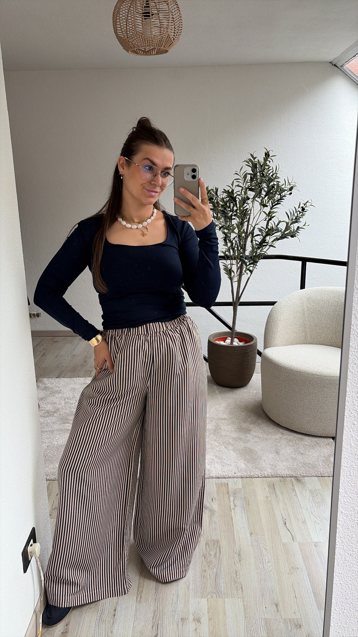 GESTREEPTE LOSSE BROEK