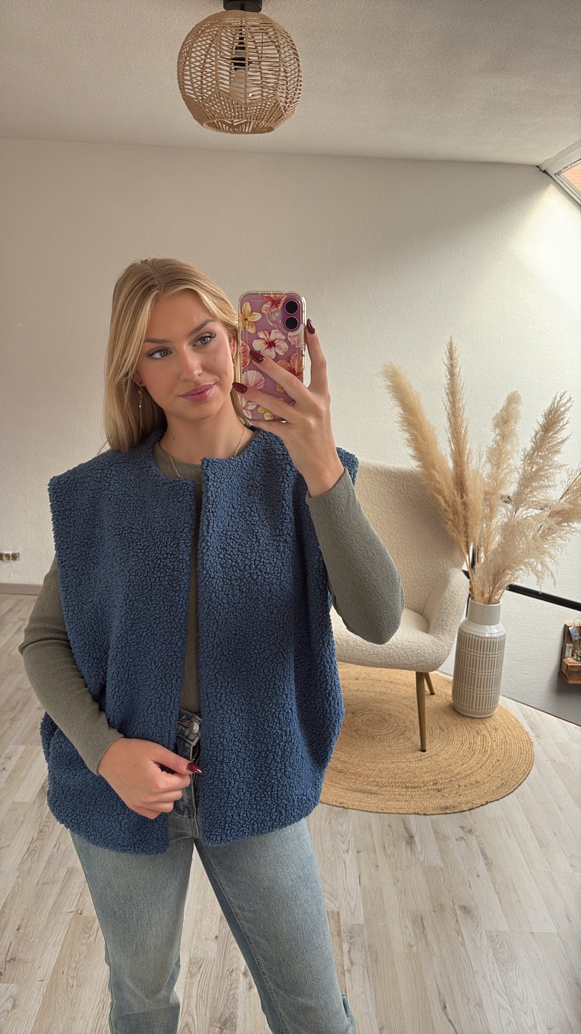 Teddygilet blauw