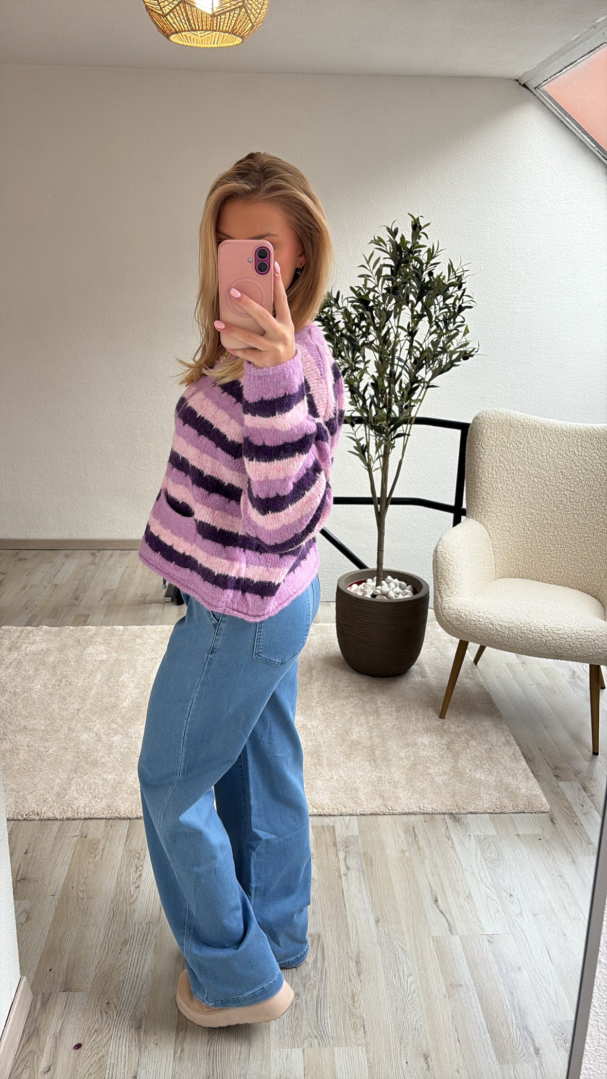 CARDIGAN STER PAARS-LILA