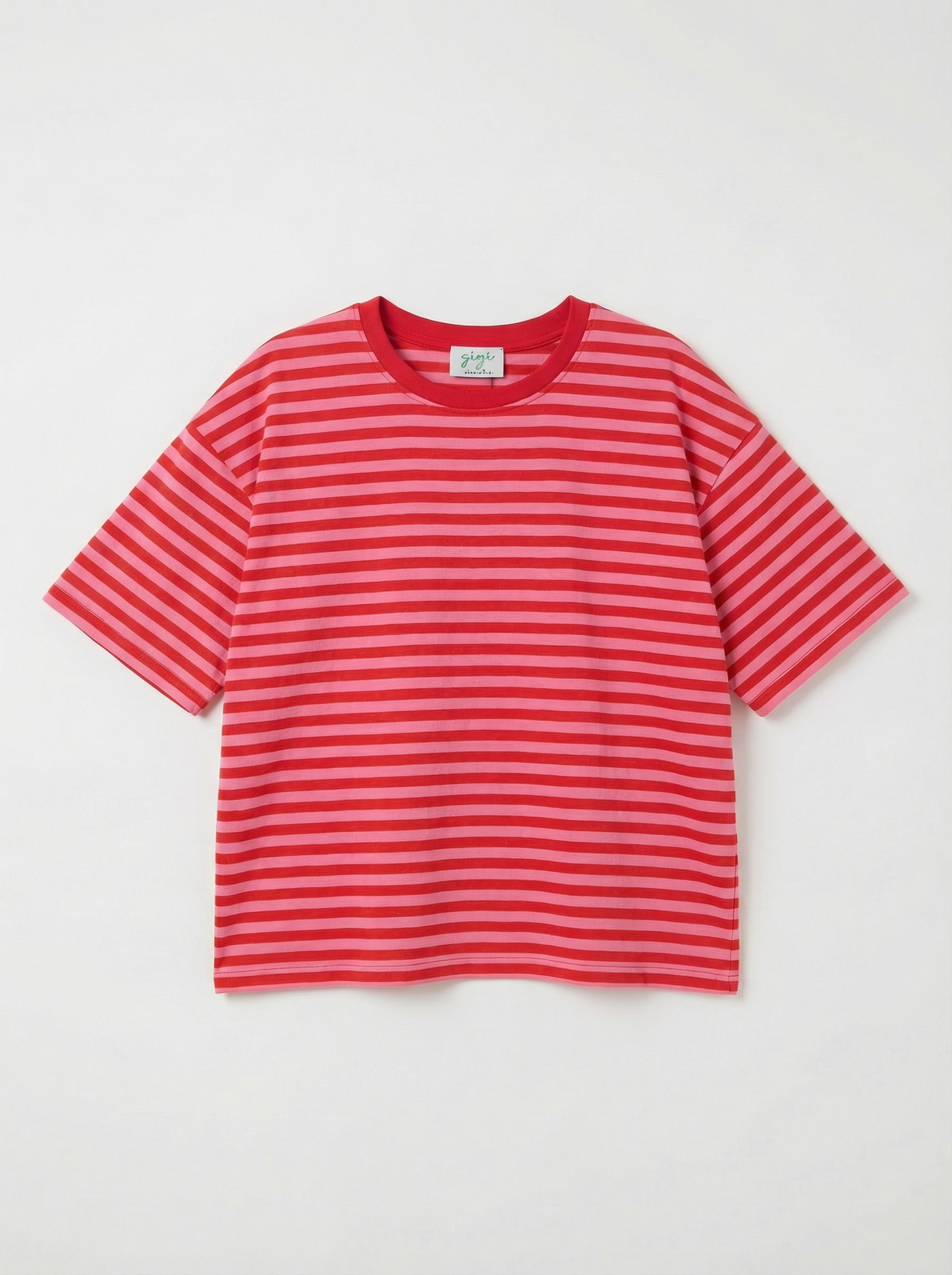 GESTREEPT SHIRT ROOD