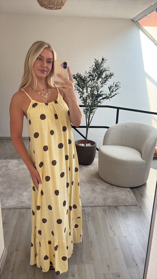 POLKADOT JURK GEEL