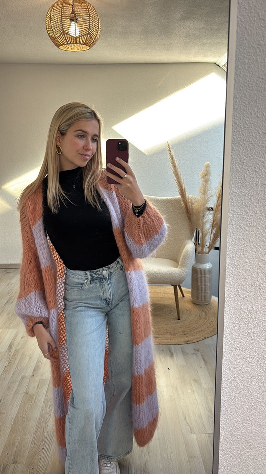 Gestreepte knit cardigan