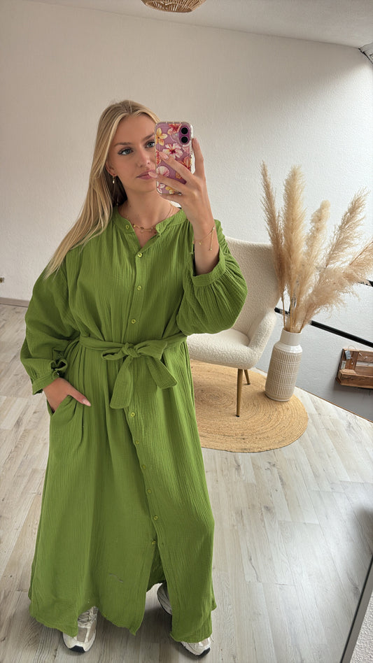 Groene tetra maxijurk