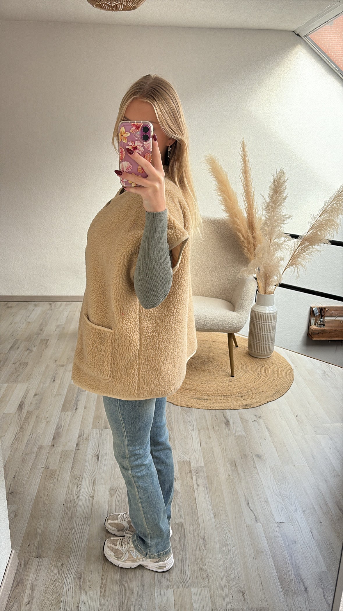 Teddy gilet beige