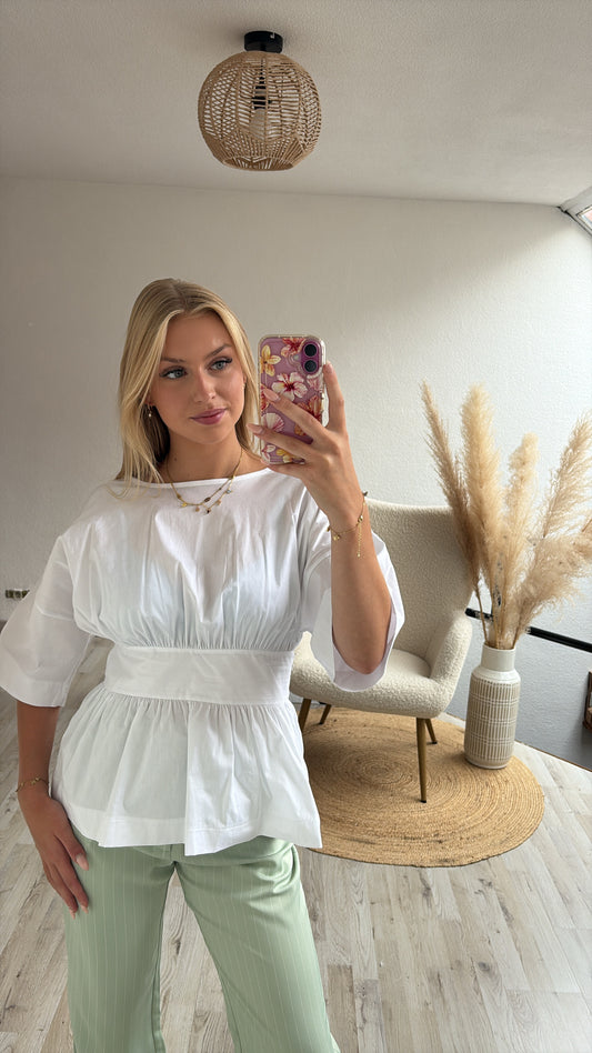 Groene pantalon streep