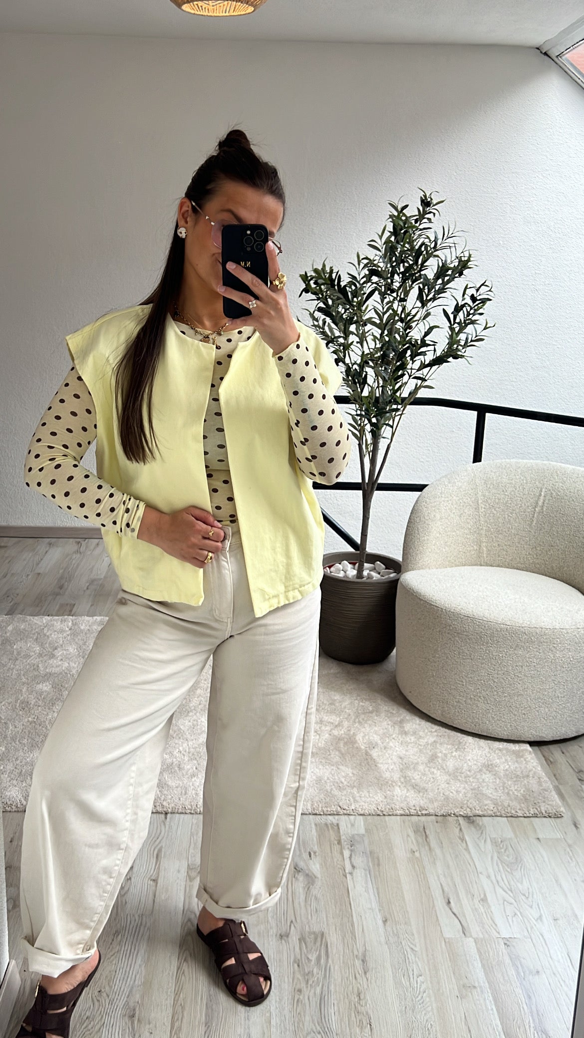 POLKADOT LONGSLEEVE GEEL