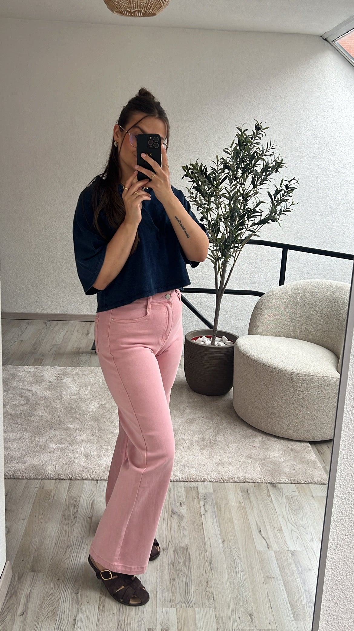 WIDE LEG JEANS ROZE