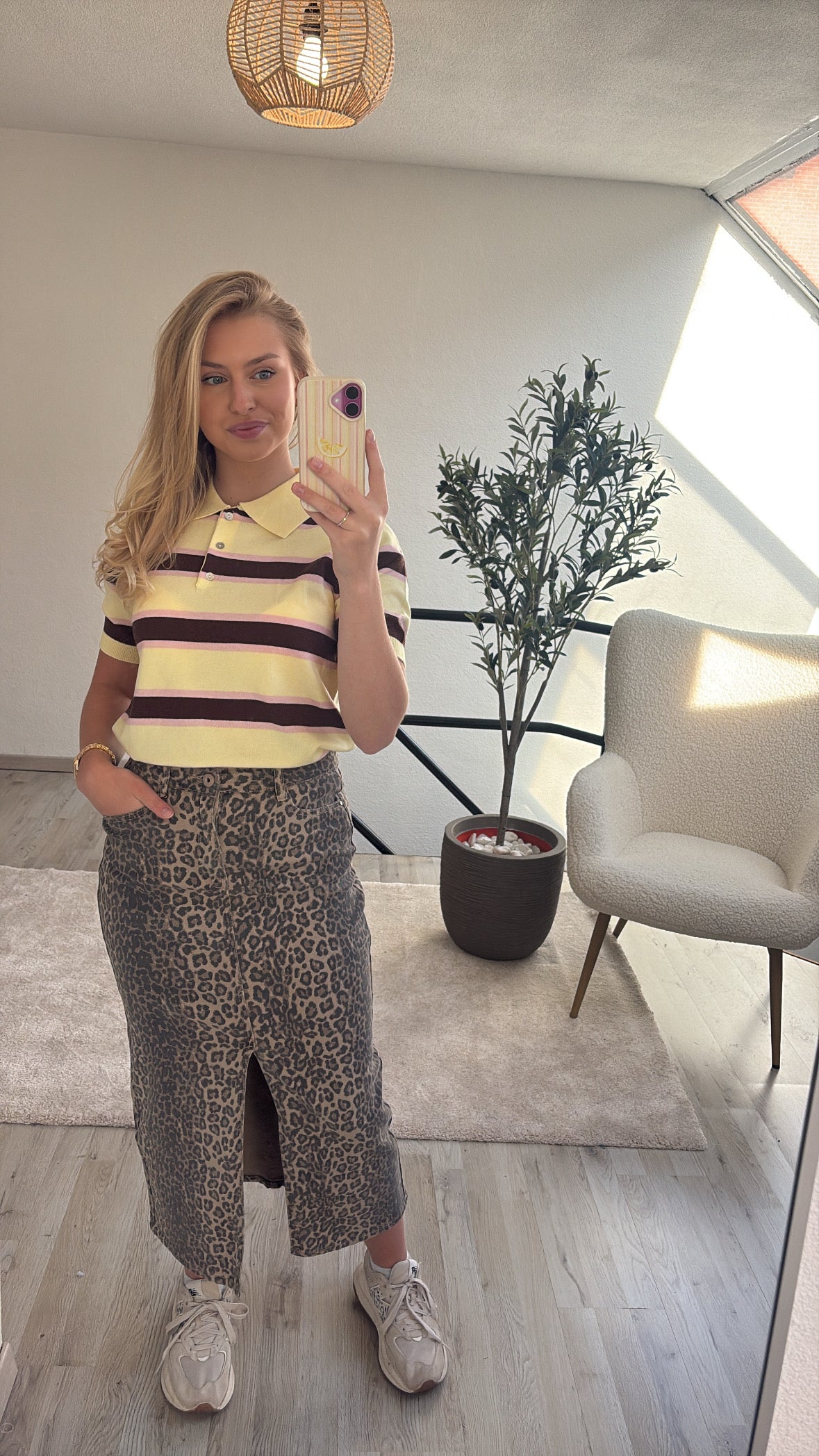 LEOPARD JEANSROK