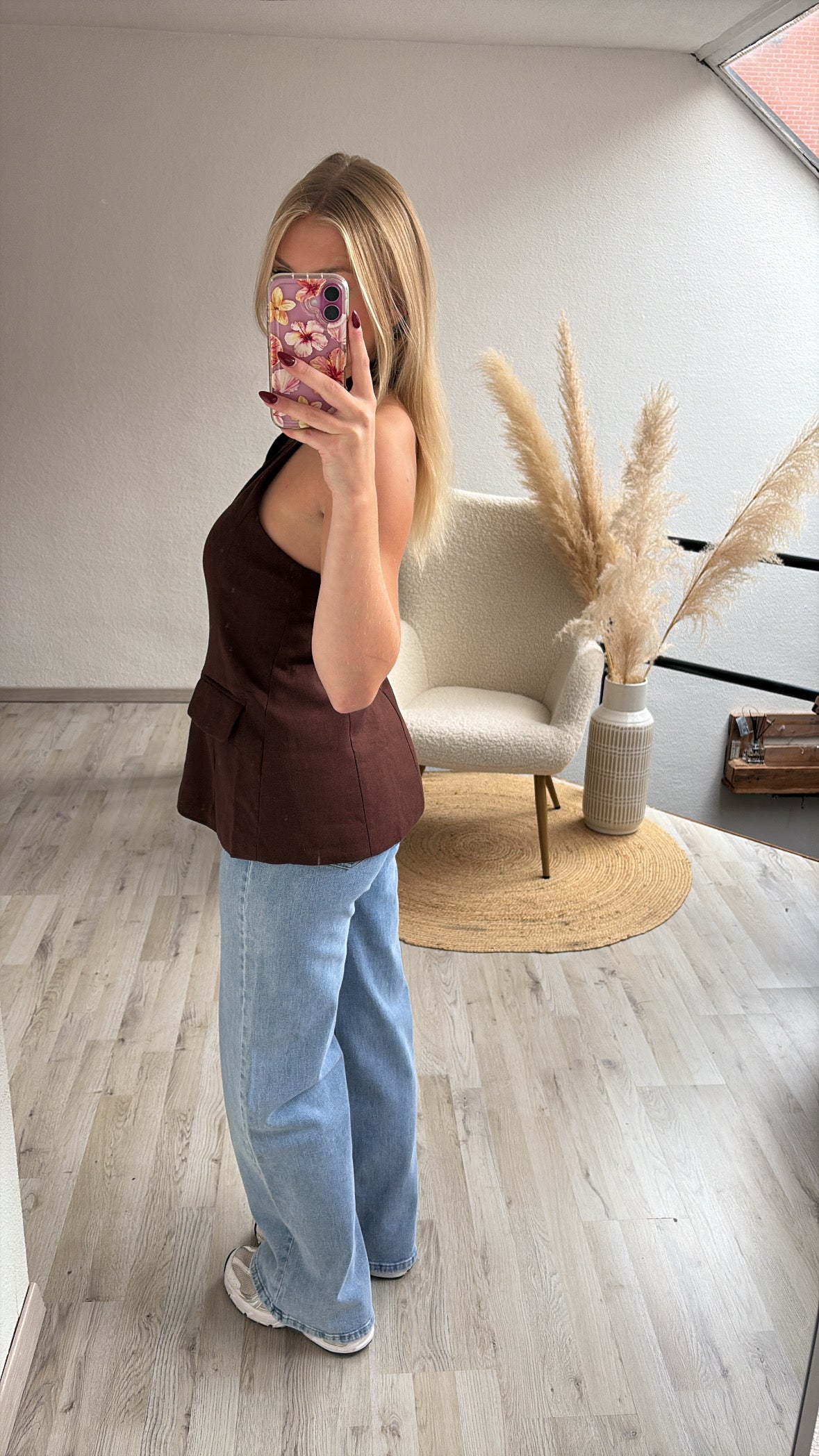 Gilet top bruin