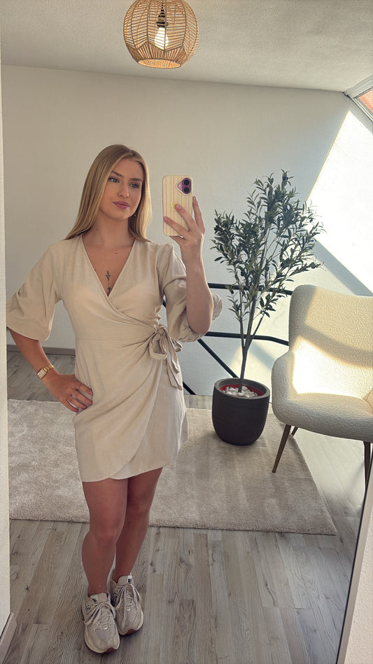 BEIGE LINNEN JURK
