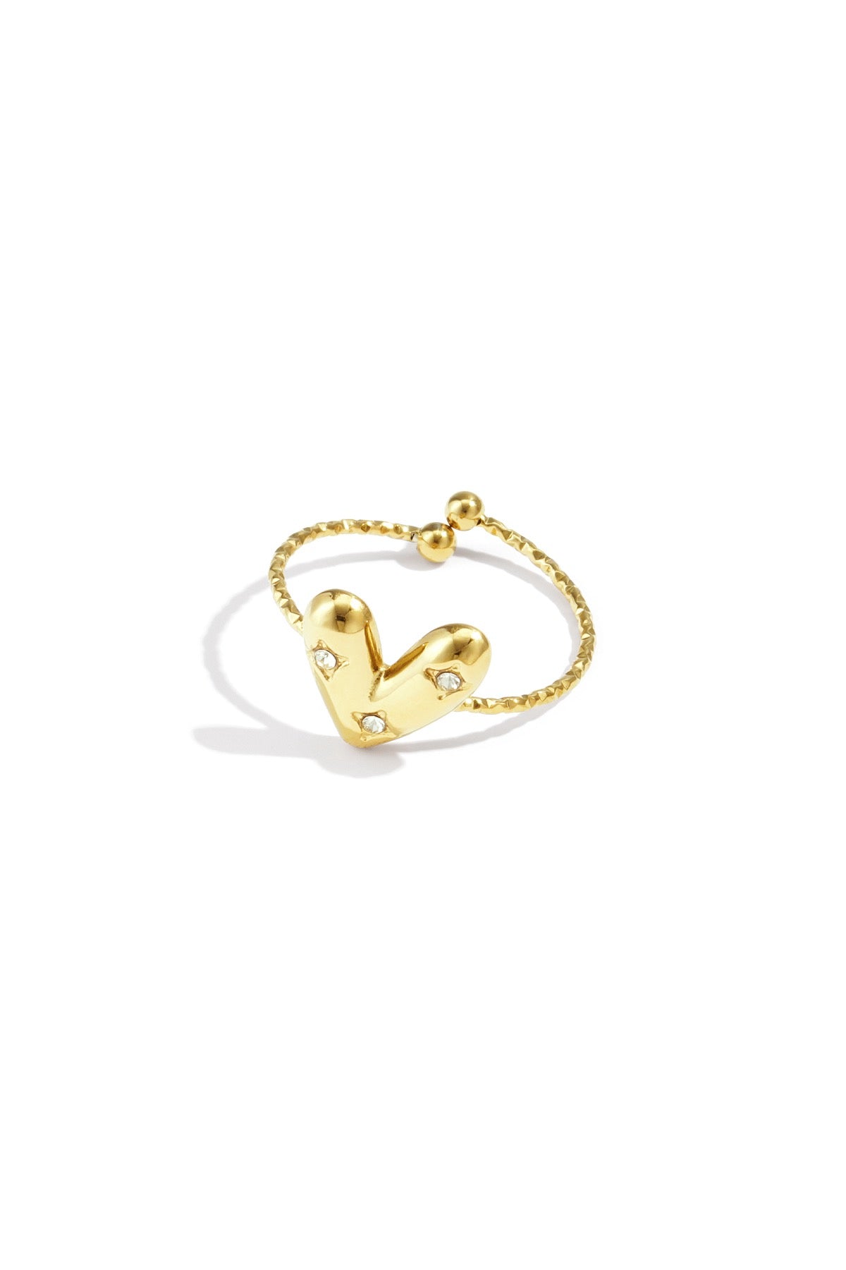 Ring hart diamantjes