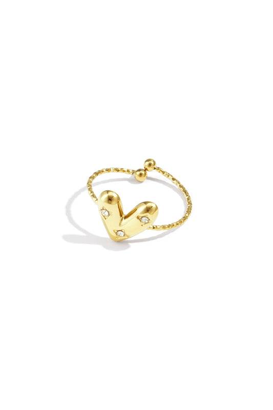 Ring hart diamantjes