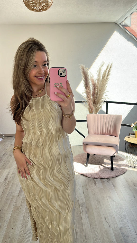 Beige maxijurk