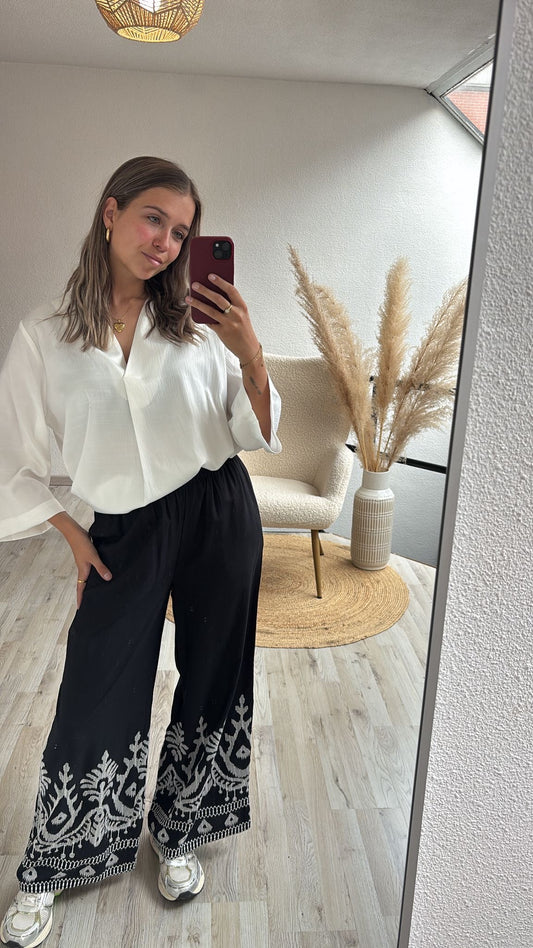 Embroidery broek