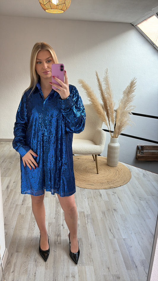 Hemdjurk glitter blauw