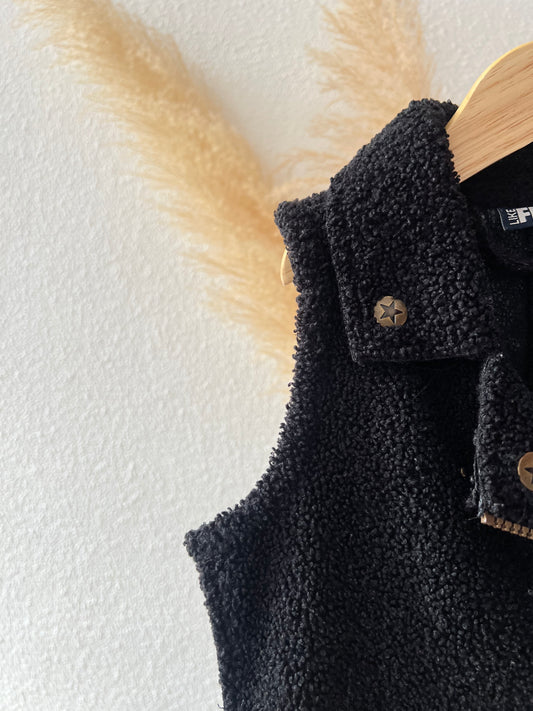 Teddy gilet zwart