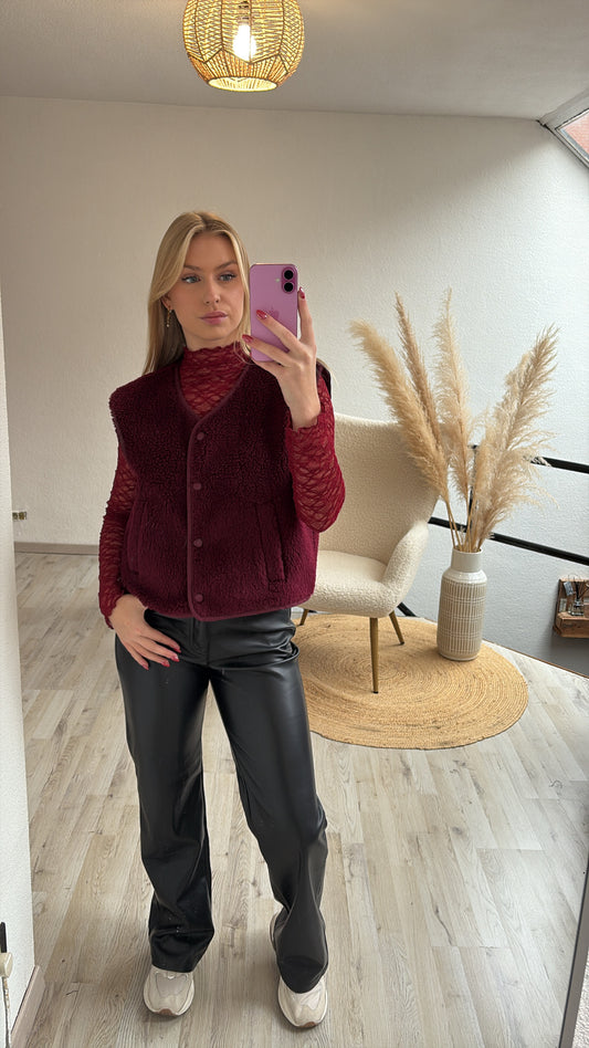 Burgundy kanten top