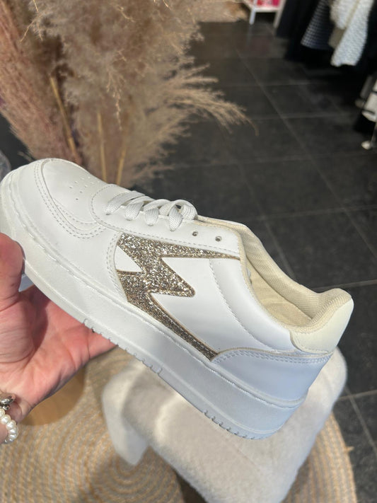 Sneakers wit + goud