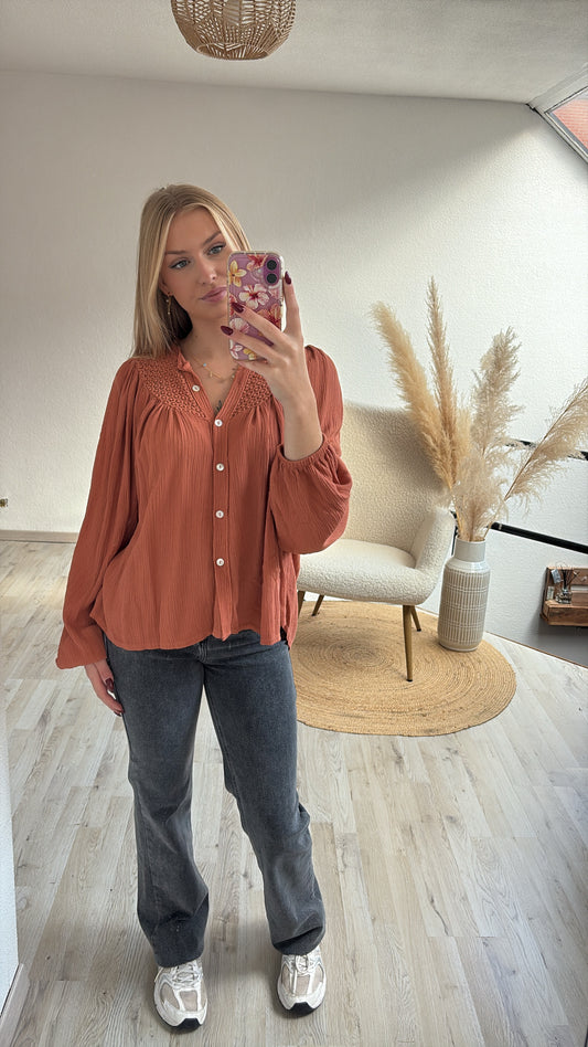 Tetrablouse roestkleur