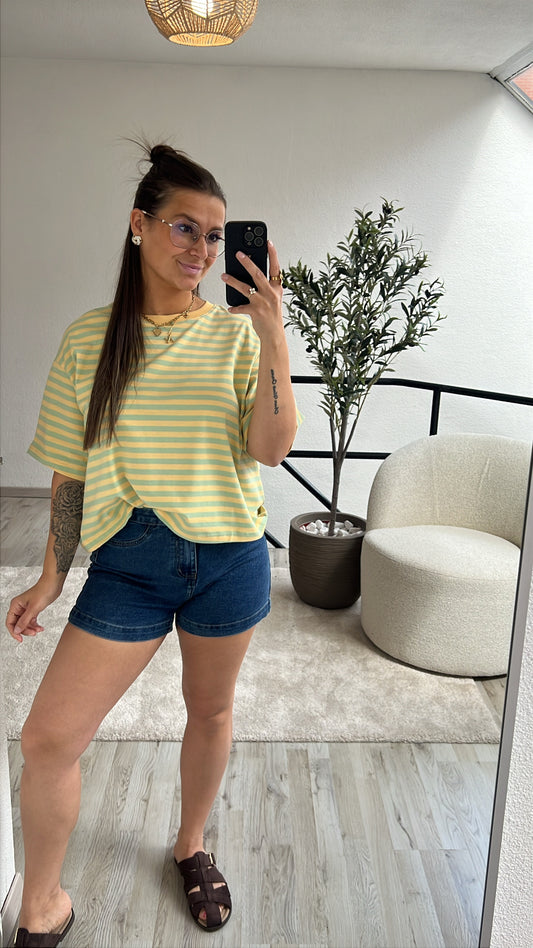 STRIPED SHIRT GEEL-GROEN