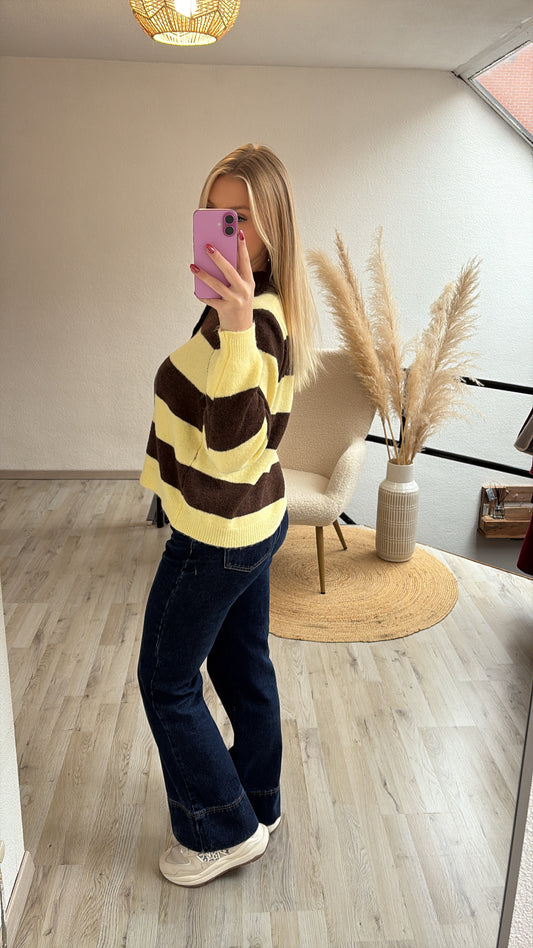 Gestreepte knit bruin