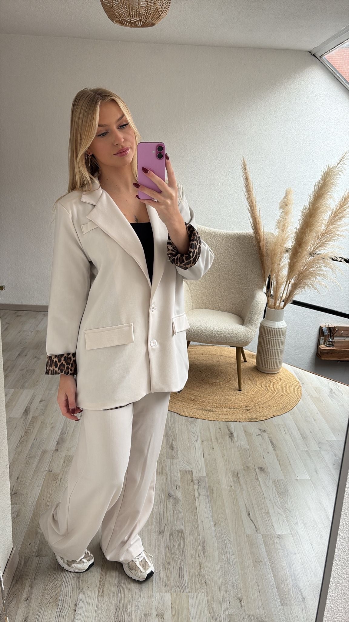 Kostuum beige leopard