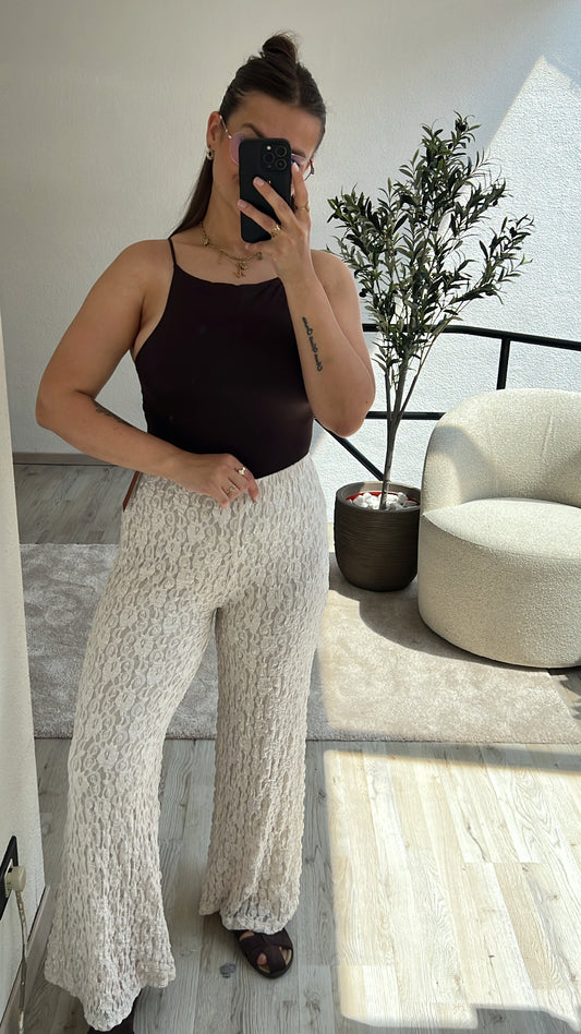 KANTEN BROEK BEIGE