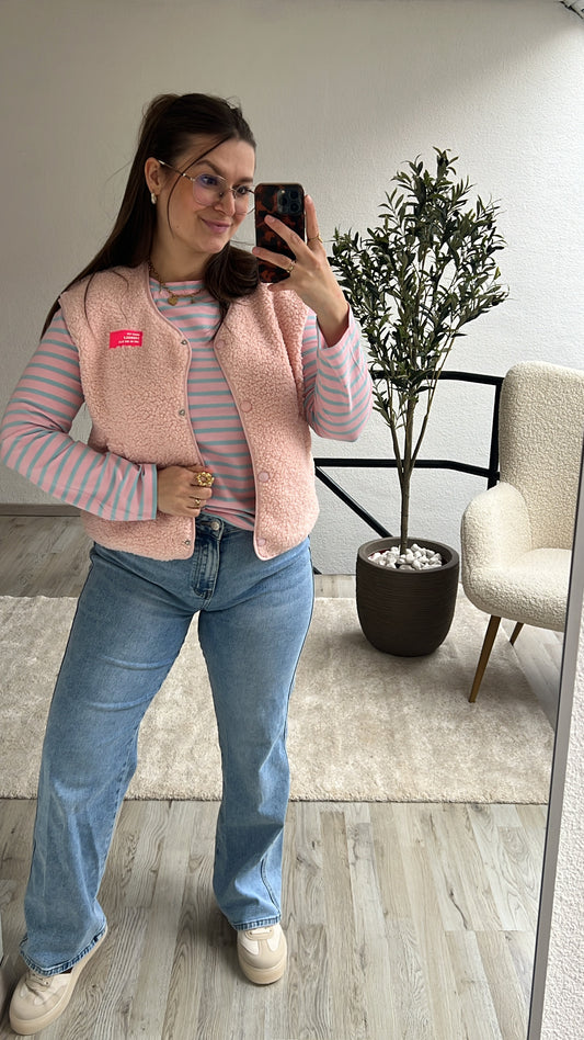 TEDDY GILET ROZE