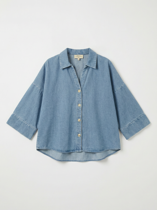 JEANSBLOUSE LICHTBLAUW