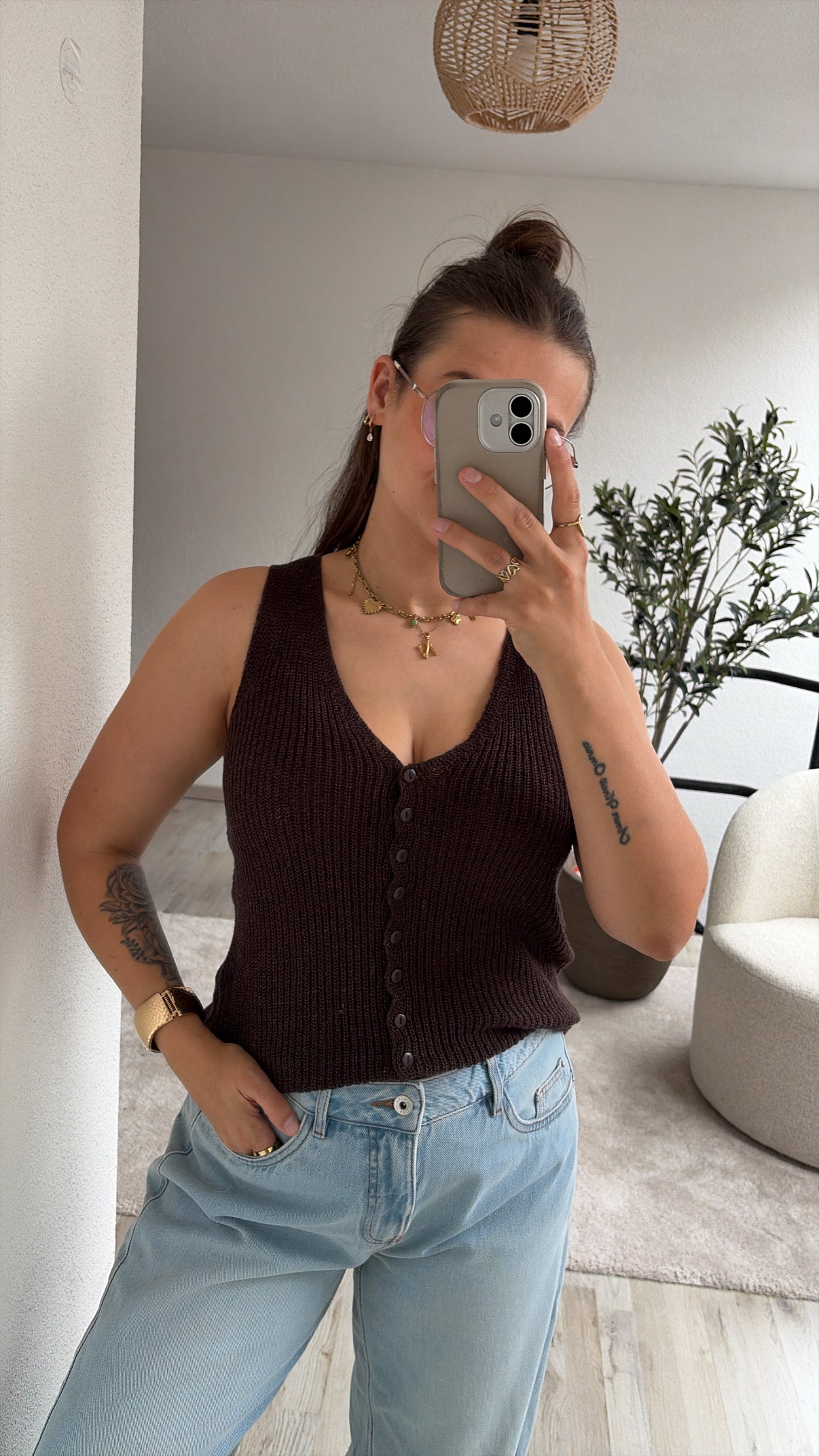 KNITTED TOP BRUIN