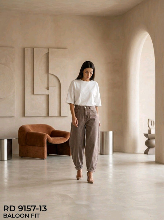 TAUPE BALLOON JEANS