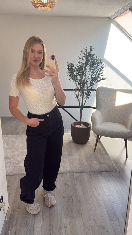 BARREL JEANS ZWART