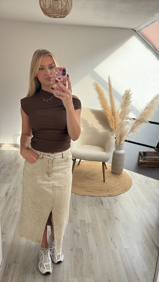Jeansrok beige