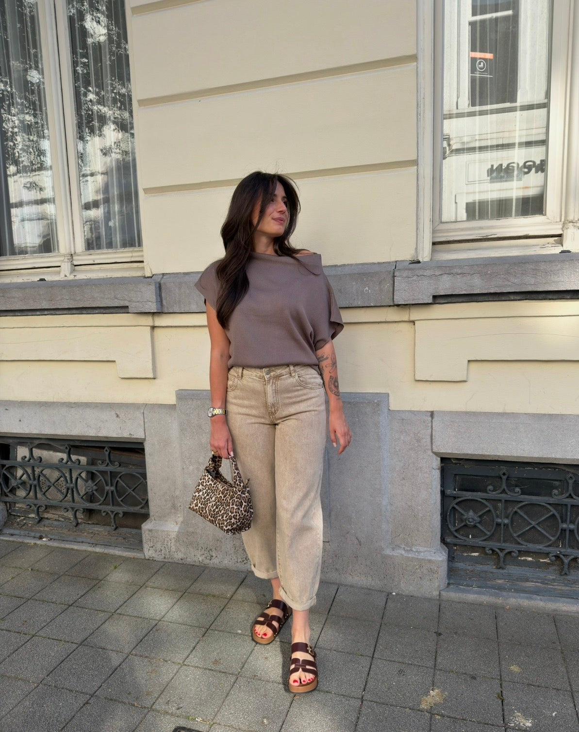 BALLOON JEANS BEIGE