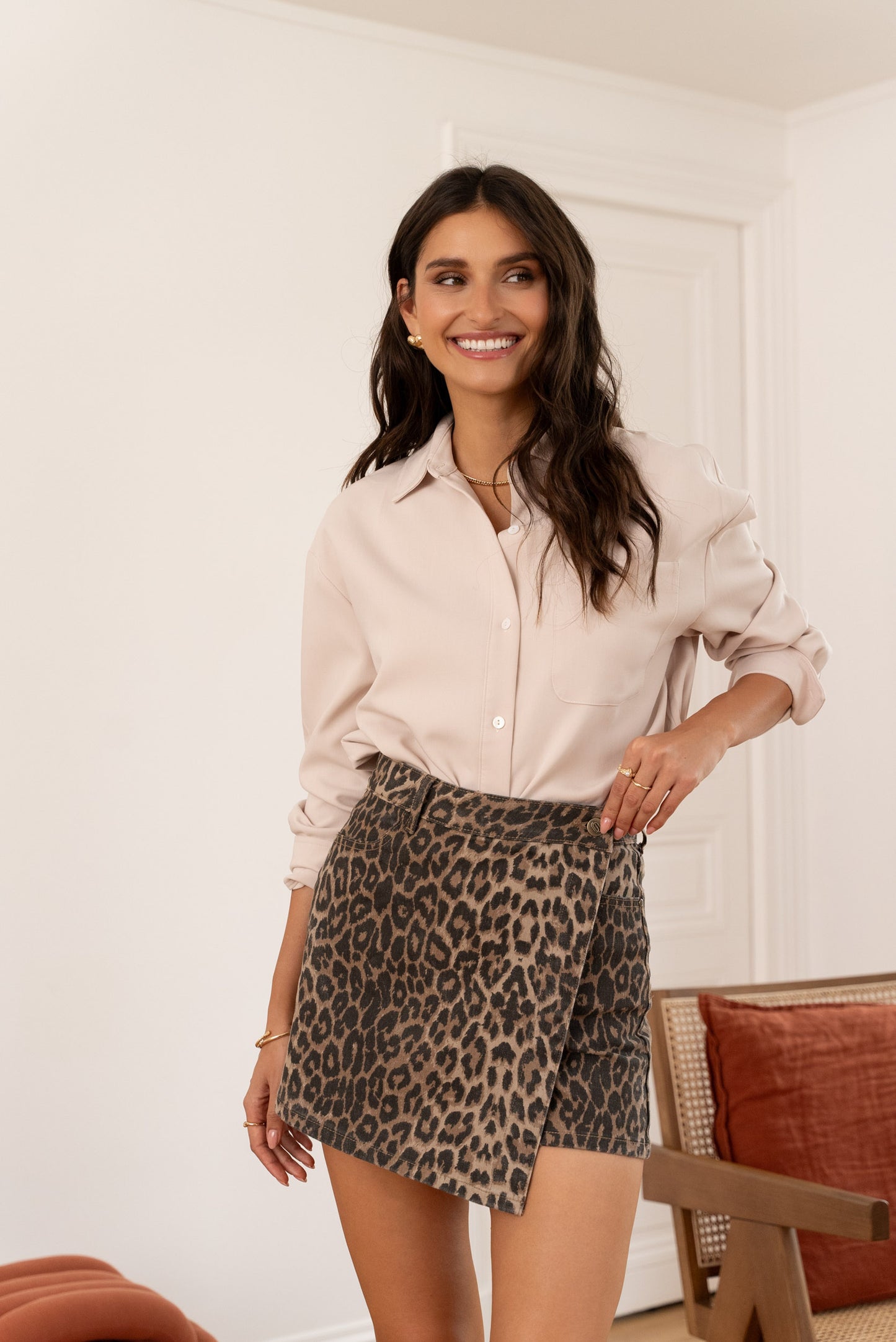 LEOPARD SKORT