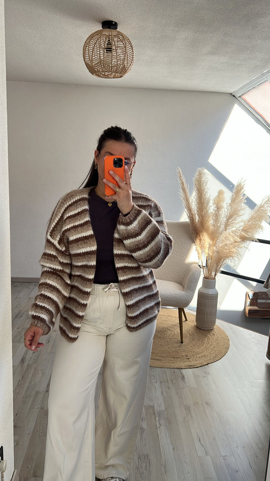Beige knit cardigan