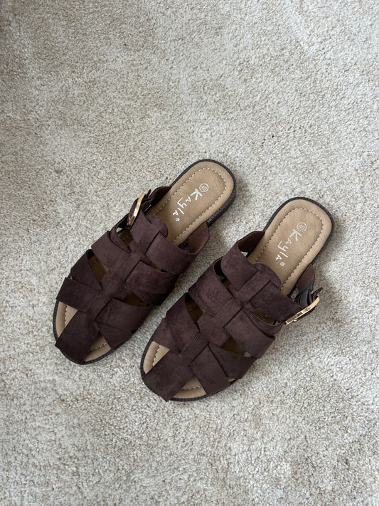 BRUINE SANDALEN