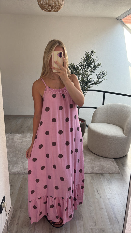 POLKADOT JURK ROZE