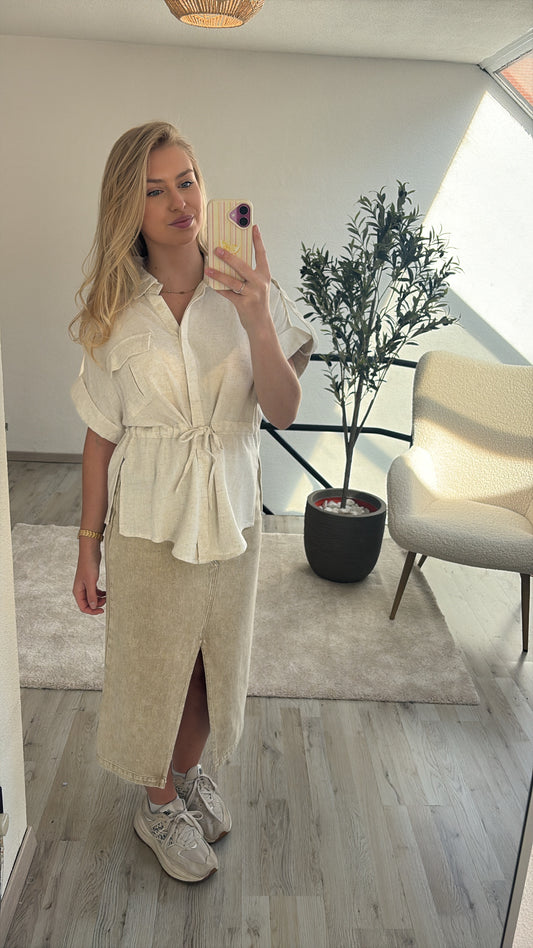 BEIGE JEANSROK
