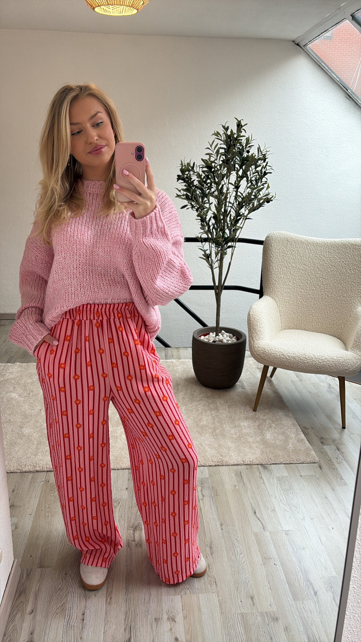 GESTREEPTE BROEK BLOEMEN