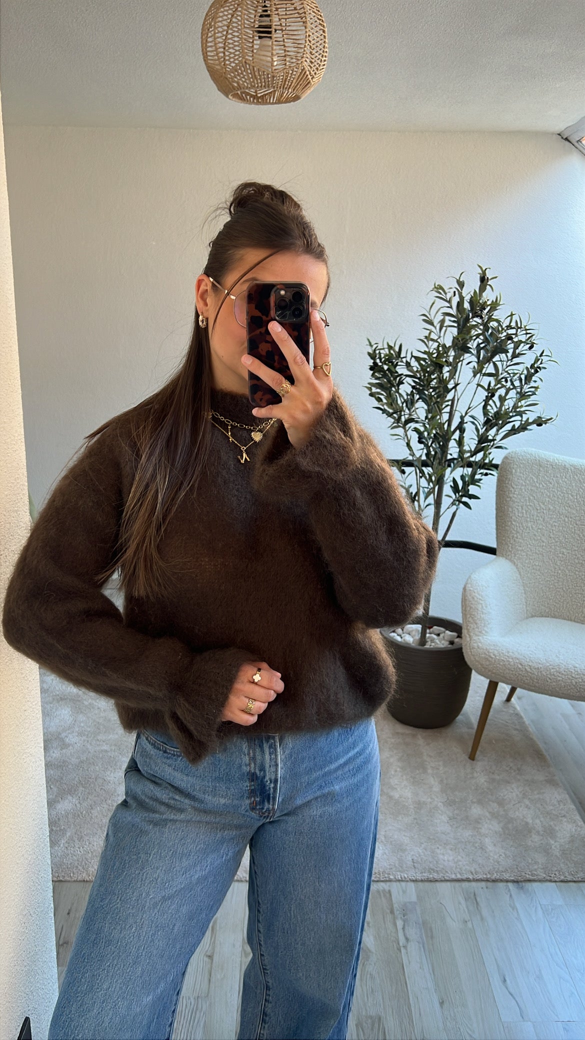 FLUFFY KNIT BRUIN