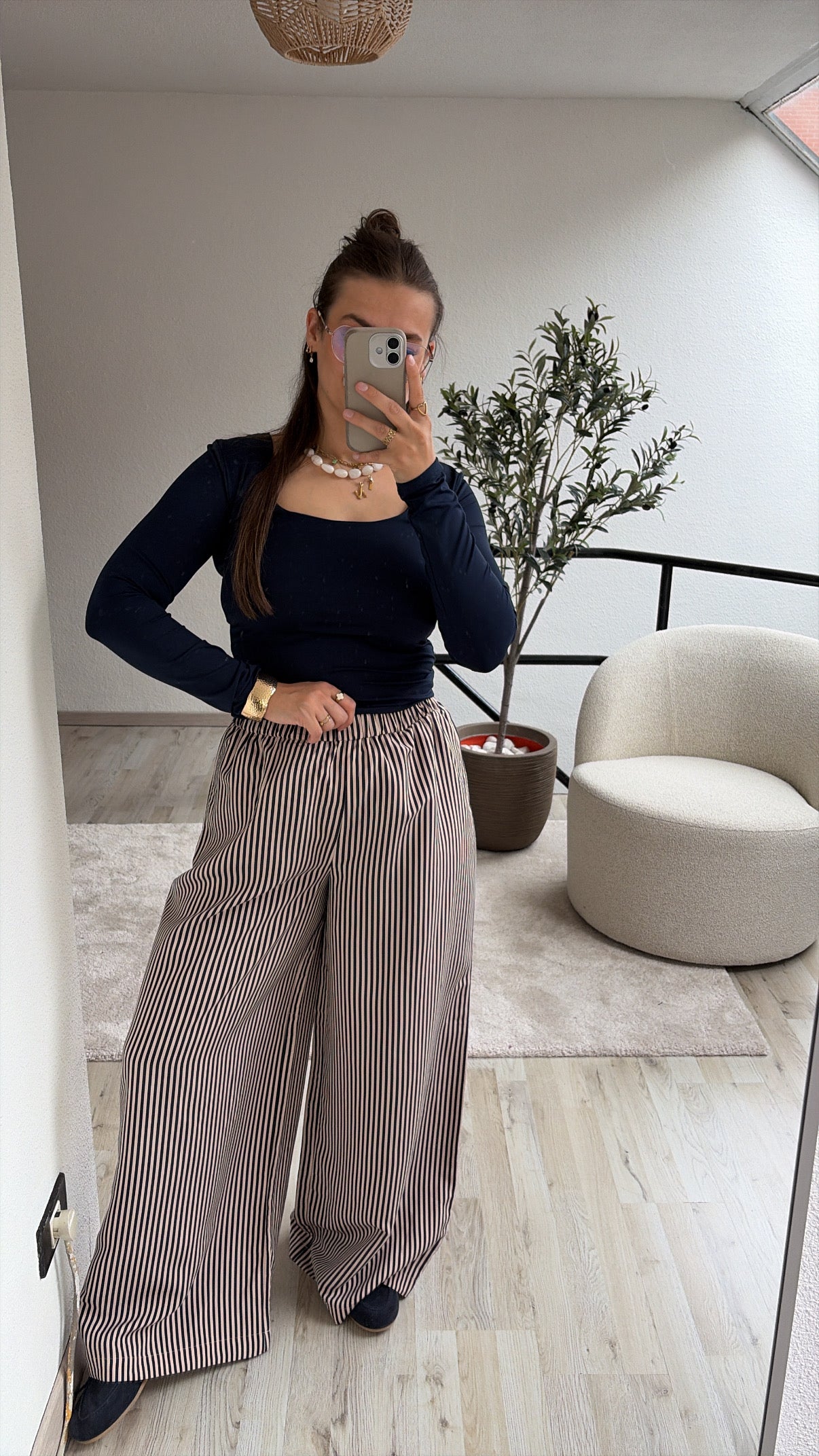 GESTREEPTE LOSSE BROEK
