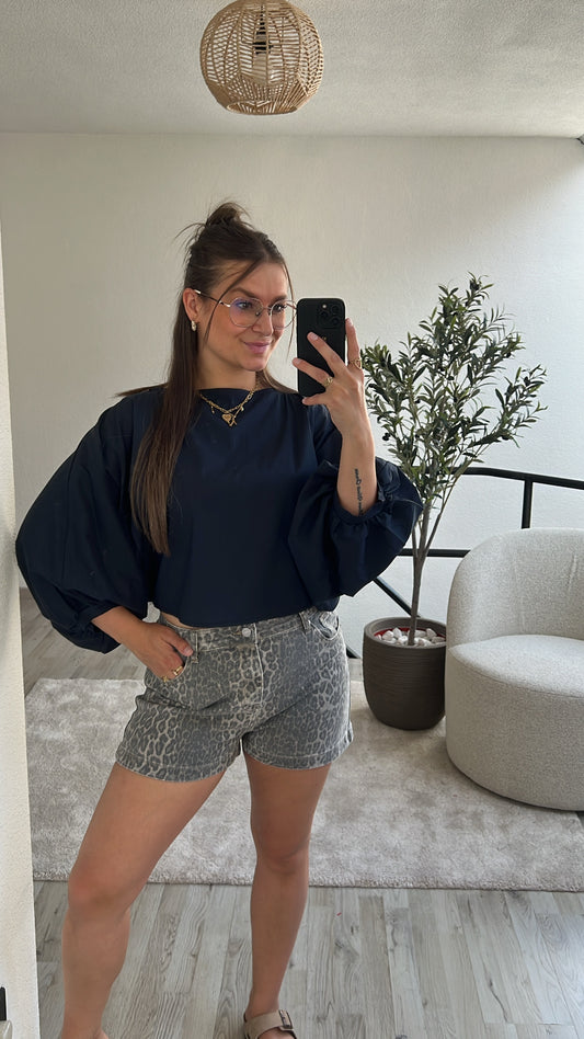 PUFFY BLOUSE MARINE