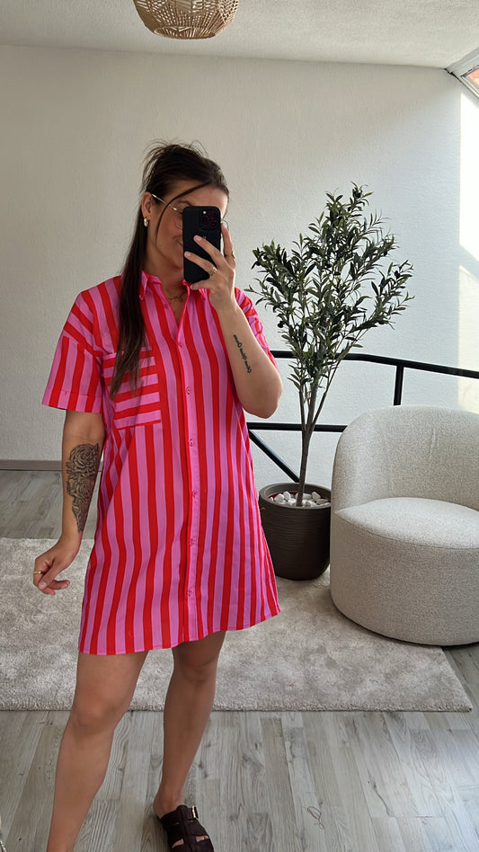 HEMDJURK ROZE-ROOD