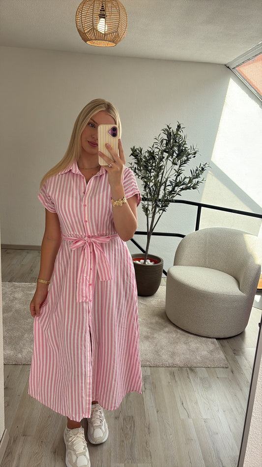 ROZE MAXIJURK STREPEN