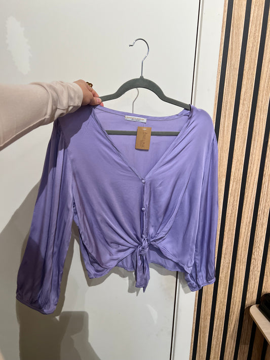 LILA BLOUSE SATIJN
