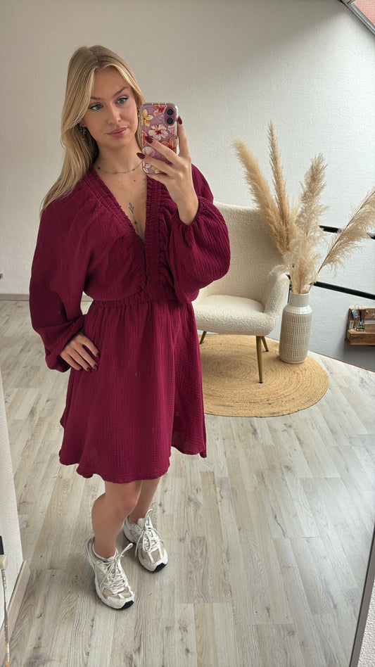Burgundy jurk