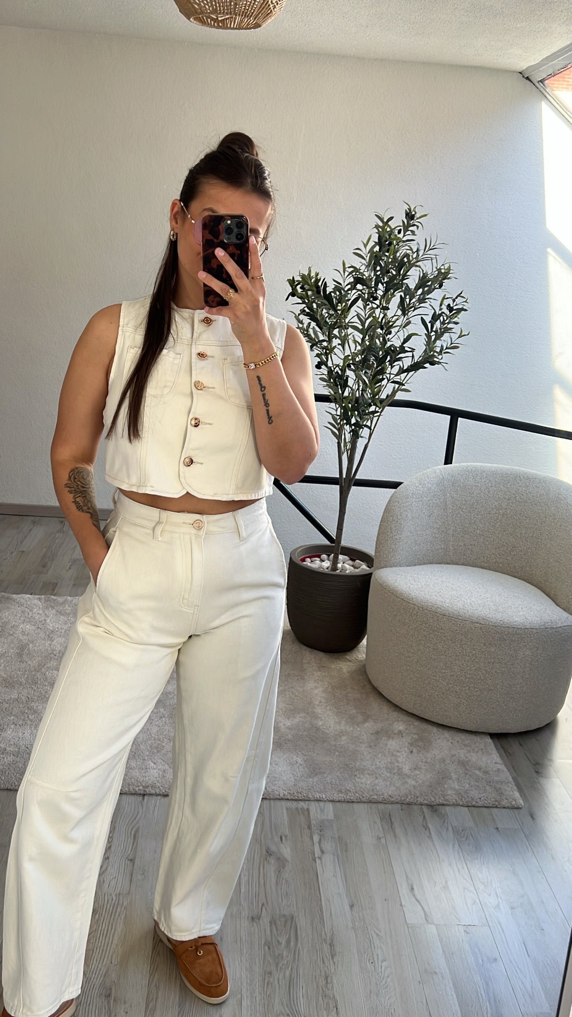 WITTE JEANS SET
