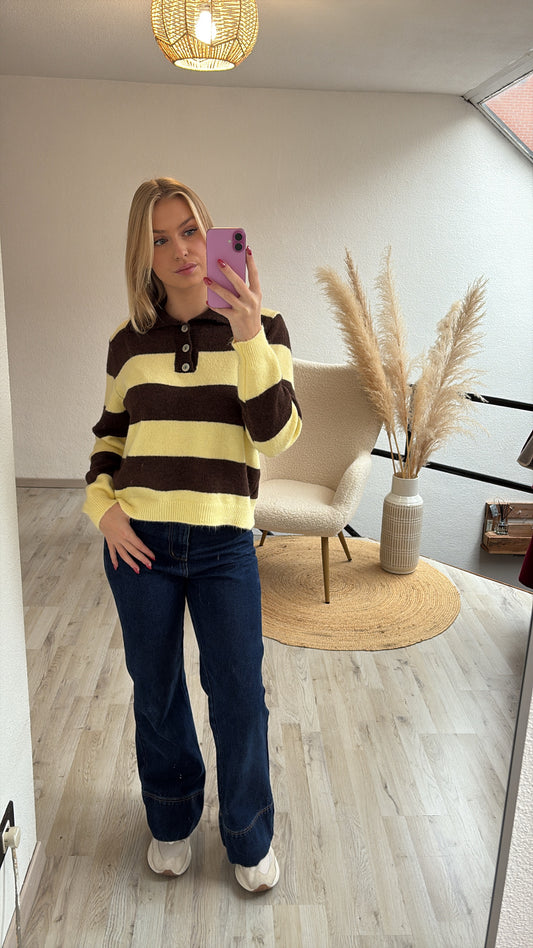 Gestreepte knit bruin